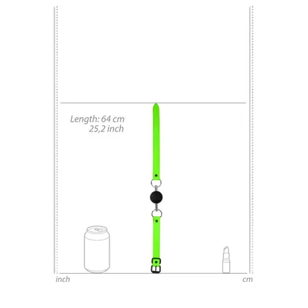 Ouch! Glow in the Dark Solid Ball Gag - Universal Size, Luminous Green