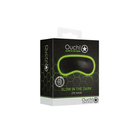 Ouch! Glow in the Dark Eye Mask - Luminous Green, Adjustable Fit