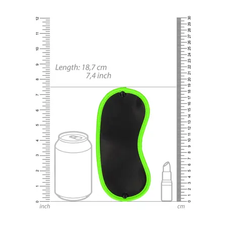 Ouch! Glow in the Dark Eye Mask - Luminous Green, Adjustable Fit
