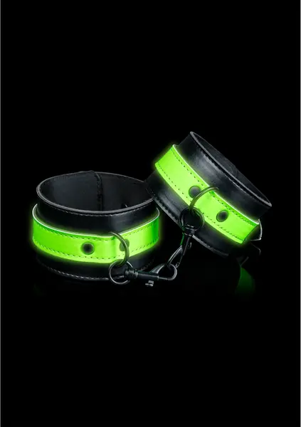 Ouch! Glow in the Dark Ankle Cuffs - Fluorescent Green Adjustable Design