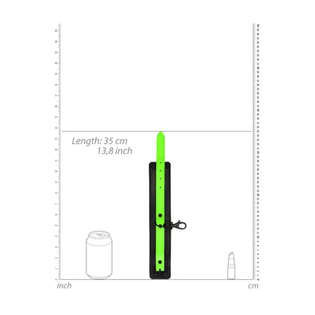 Ouch! Glow in the Dark Ankle Cuffs - Fluorescent Green Adjustable Design