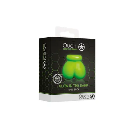 Ouch! Glow in the Dark Ball Gag Adjustable Neon Green Accessory