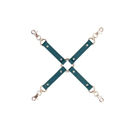 Ouch Halo Hogtie Connector - Luxurious Gold & Leather Look Restraint