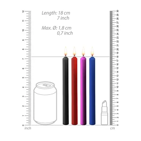 Ouch! Teasing Wax Candles Set - 4 Large Pieces, Multicolor