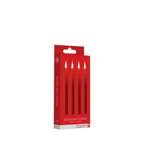 Ouch! Teasing Wax Candles 4-Pack - Red, Body Art Accessory