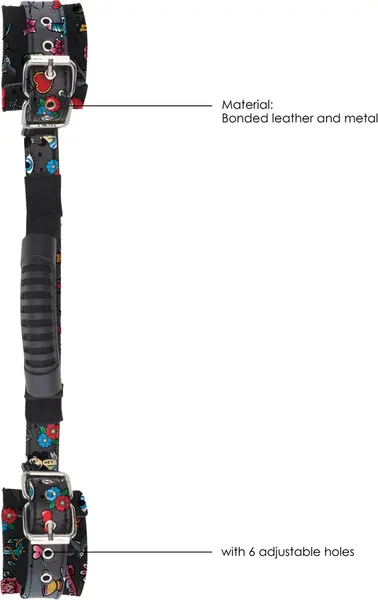 Ouch! Adjustable Leather Handcuffs with Ergonomic Handle Black