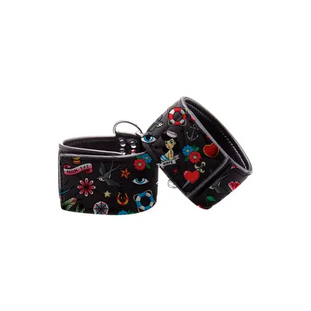 OUCH! Adjustable Printed Ankle Cuffs with Velcro Fastening - Universal Fit
