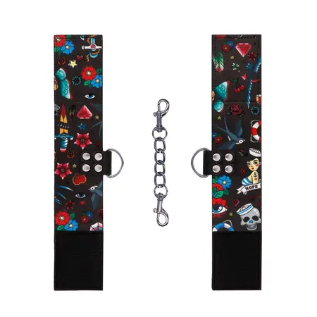 OUCH! Printed Adjustable Ankle Cuffs with Velcro Closure - Universal Fit