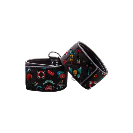 OUCH! Printed Adjustable Ankle Cuffs with Velcro Closure - Universal Fit