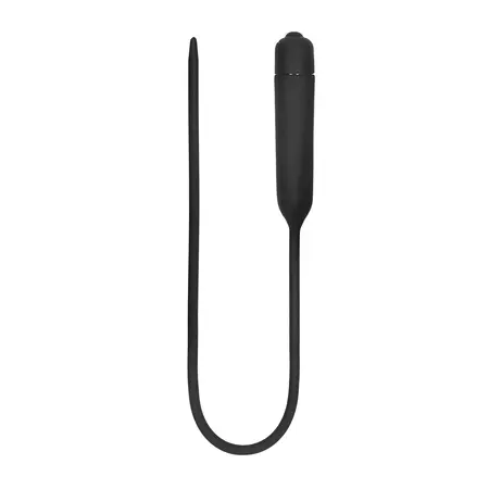 OUCH! Silicone Vibrating Extra Long Intimate Sounding Probe Black
