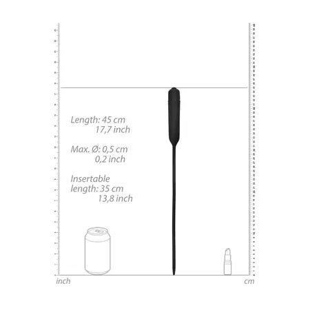 OUCH! Silicone Vibrating Extra Long Intimate Sounding Probe Black