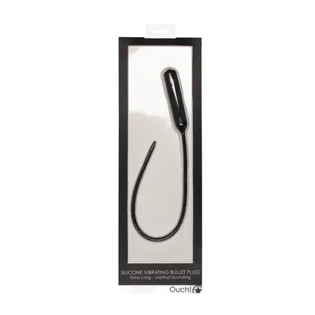OUCH! Silicone Vibrating Extra Long Intimate Sounding Probe Black