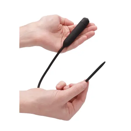 OUCH! Silicone Vibrating Extra Long Intimate Sounding Probe Black
