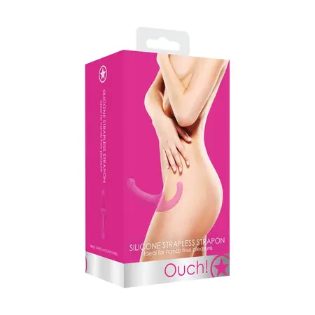 OUCH! Silicone Strapless Strap-On Purple 10-Speed Remote Control 12cm