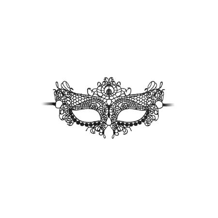 OUCH! Queen Black Lace Mask - Elegant Lightweight Venetian Style