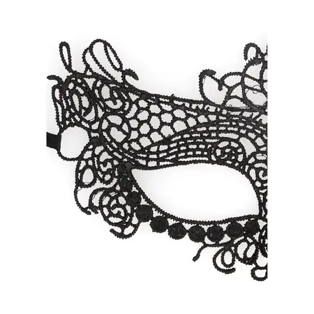 OUCH! Queen Black Lace Mask - Elegant Lightweight Venetian Style