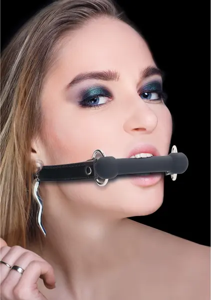 OUCH! Silicone Adjustable Bit Gag - Black, Classic Design