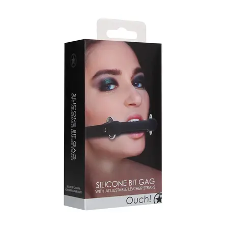 OUCH! Silicone Adjustable Bit Gag - Black, Classic Design