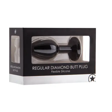 EasyToys Diamond Silicone Plug Regular - Elegant Anal Accessory, Black