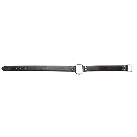Ouch! Adjustable Leather Ring Gag - Universal Fit, Black