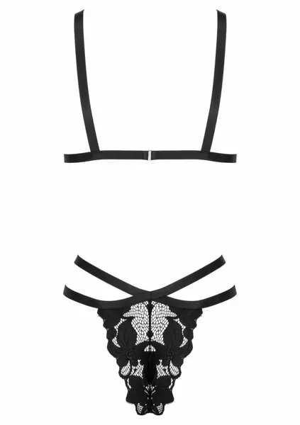 TP103-2 Black Lace Lingerie Set with Adjustable Straps, 2 Pieces