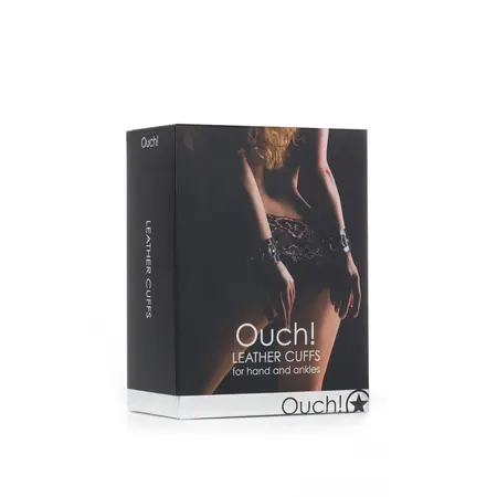 Ouch! Adjustable Leather Cuffs with Soft Lining - Universal Size