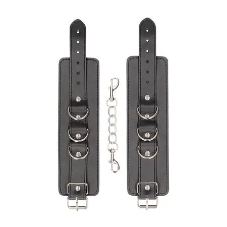 Ouch! Adjustable Leather Cuffs with Soft Lining - Universal Size