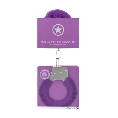 You2Toys Beginners Furry Handcuffs - Soft Plush Quick-Release Silver