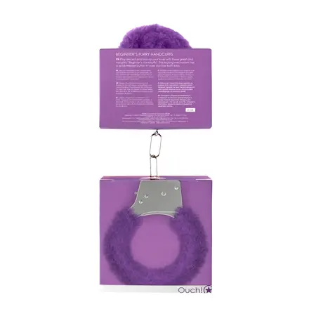 You2Toys Beginners Furry Handcuffs - Soft Plush Quick-Release Silver