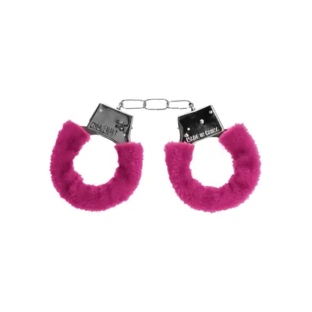 Ouch! Beginner Furry Handcuffs - Soft Plush, Adjustable, Black