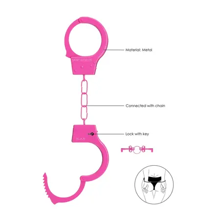 Ouch! Beginner Metal Handcuffs with Quick-Release System Silver