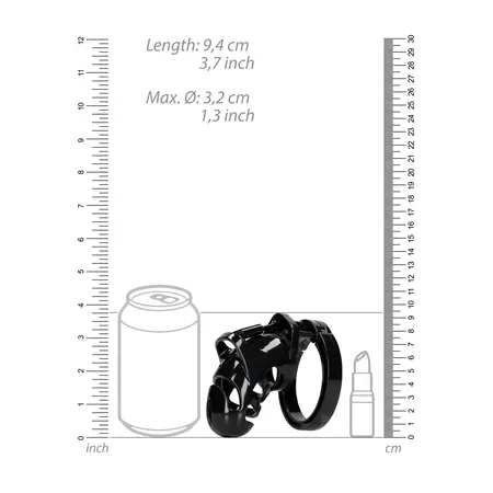 ManCage Model 25 Chastity System 3.5'' (9 cm) Black Polycarbonate