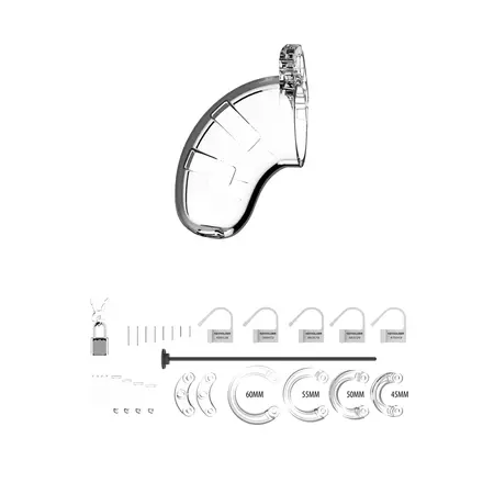 Shots Model 15 Silicone Chastity Device with Urethral Insert 3.5mm x 20cm