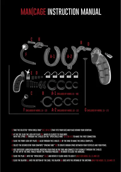 Shots Model 15 Silicone Chastity Device with Urethral Insert 3.5mm x 20cm