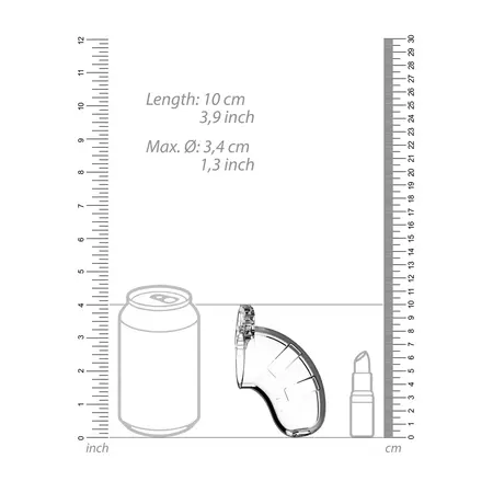 Shots Model 15 Silicone Chastity Device with Urethral Insert 3.5mm x 20cm