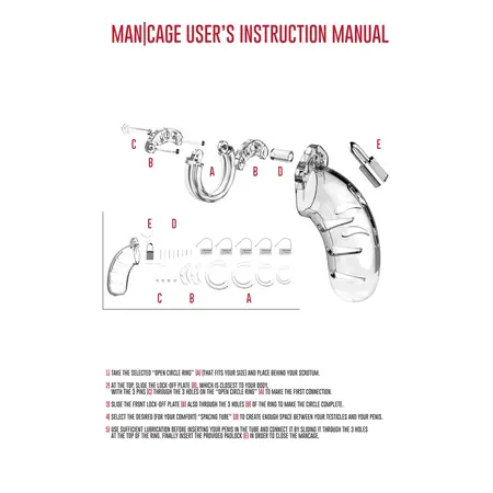 Man|Cage Model 13 Chastity System with Electro-Stimulation 6.5 cm