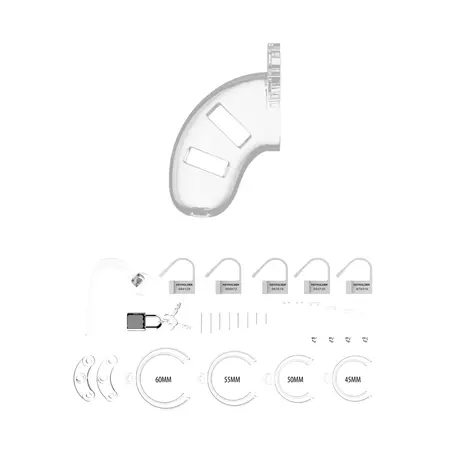 ManCage Model 10 Polycarbonate Chastity System with Plug 3.5