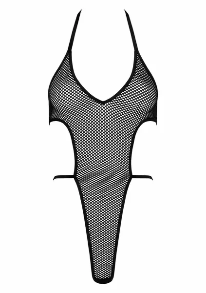 Body BD104 by Body - Black Wide-Mesh Fishnet, Deep Scoop Neckline