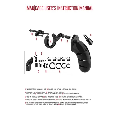 ManCage Model 02 Polycarbonate Chastity System 3.5in/9cm Clear