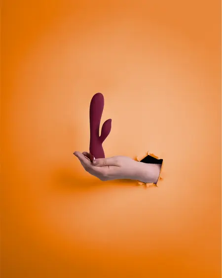 Loveline Smooth Silicone Rabbit Model Intimate System Dark Cherry
