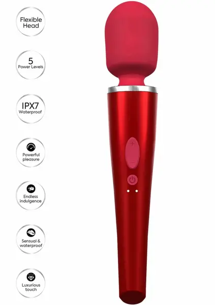 CARESSE Pro Wand Massager 8000rpm IPX7 Silicone 30.6cm Black