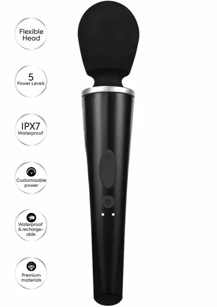 CARESSE Compact Wand Massager 25cm Flexible Silicone Head Waterproof