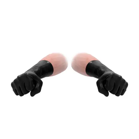 Fist It Short Latex Gloves Unisex Ultra-Thin Protective Black S/M