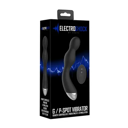 ElectroShock G/P-Spot Silicone Stimulator Black Wireless Remote IPX7