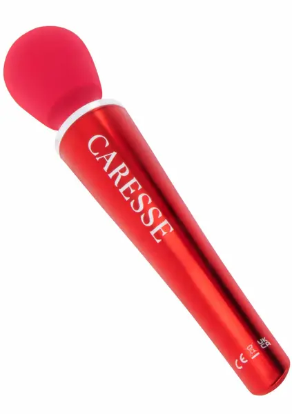 CARESSE Compact Wand Massager 25cm IPX7 Silicone Rechargeable Black