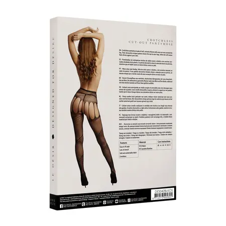 Obsessive Sheer Fishnet Pantyhose with Decorative Cut-Outs One Size