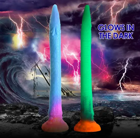 XR Brands Makara Silicone Snake Glow-in-the-Dark Model 40cm Multicolor