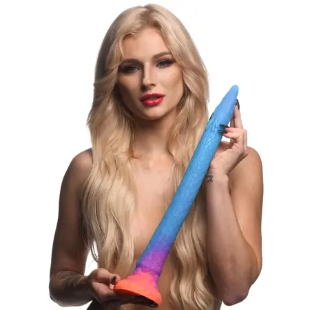 XR Brands Makara Silicone Snake Glow-in-the-Dark Model 40cm Multicolor