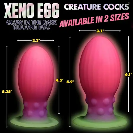 Creature Cocks Xeno Glow-in-the-Dark Silicone Egg XL Pink