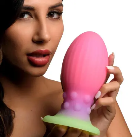 Creature Cocks Xeno Glow-in-the-Dark Silicone Egg XL Pink